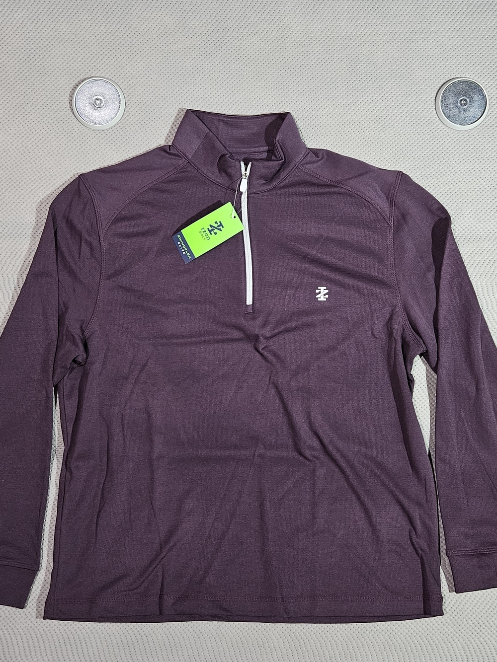 Izod Gold Swingflex Plum Quarter-Zip Pullover